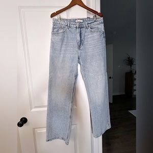 NEW ZARA JEANS HIGH RISE LONG LENGTH STRAIGHT CUT
